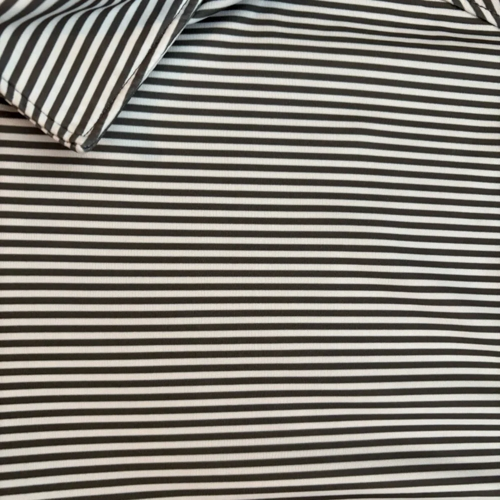 Rorie Whelan Golf Polo Shirt Striped Short Sleeve Mens Large UPF 50 Performance